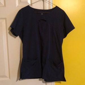 Blue Jockey cut out scrub top. Like new